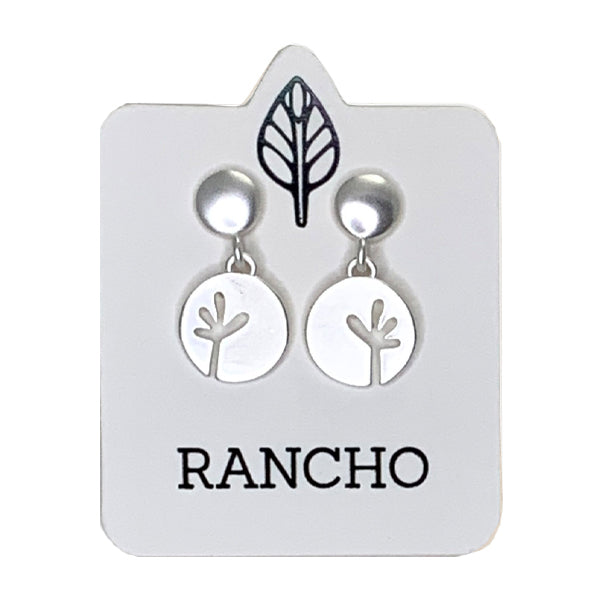 Solid Circle Stud with Small Seedling Discs Earring