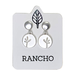 Solid Circle Stud with Small Seedling Discs Earring