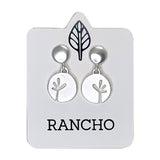 Solid Circle Stud with Small Seedling Discs Earring