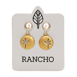 Solid Circle Stud with Small Seedling Discs Earring
