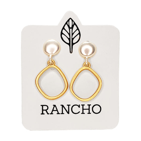 Solid Circle Stud with Raised Oval Earrings