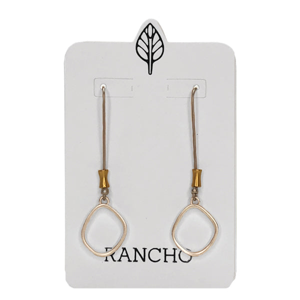 Raised Oval Long Straight Hook Earring