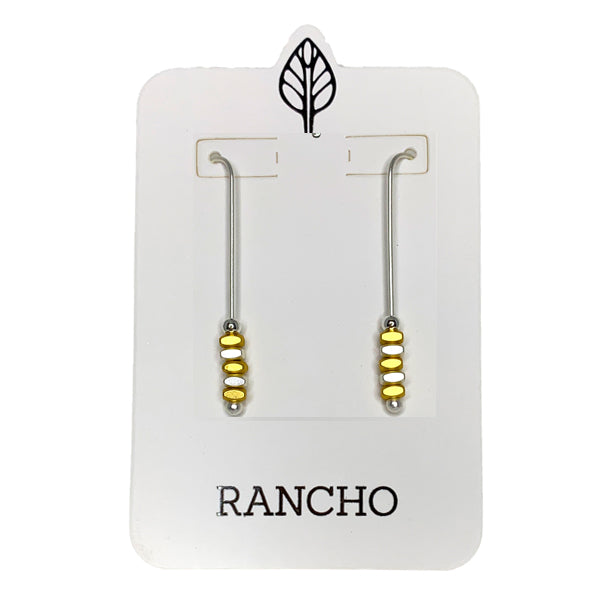 Spacer Bead Straight Hook Earrings
