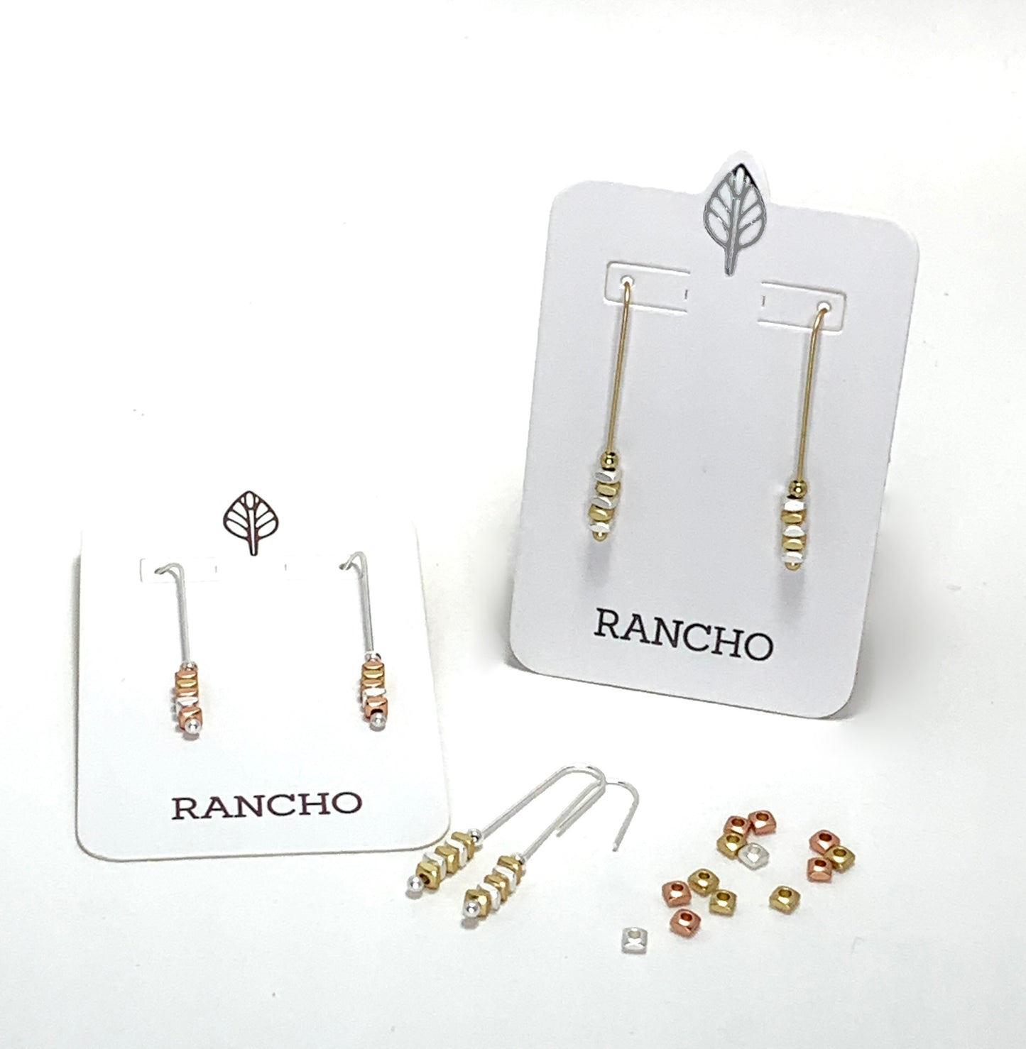 Spacer Bead Straight Hook Earrings