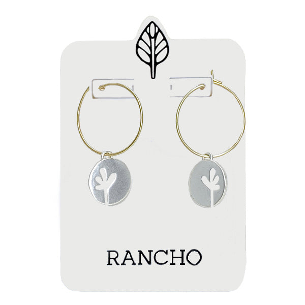 Small Disc Seedling Hoop Earrings