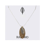Grass oval & Oval on Chain Necklace