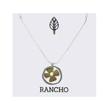 Retro Flower and Flat Ring Necklace