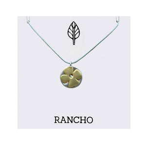 Retro Flower and Hammered Disc Necklace