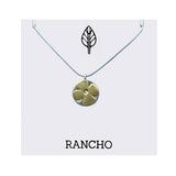 Retro Flower and Hammered Disc Necklace