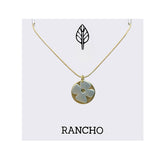 Retro Flower and Hammered Disc Necklace