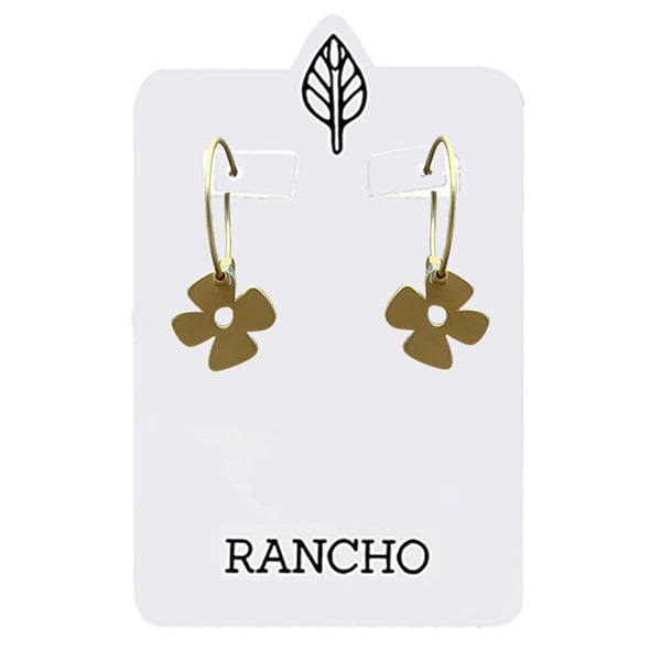 Retro Flower Hoop Earrings
