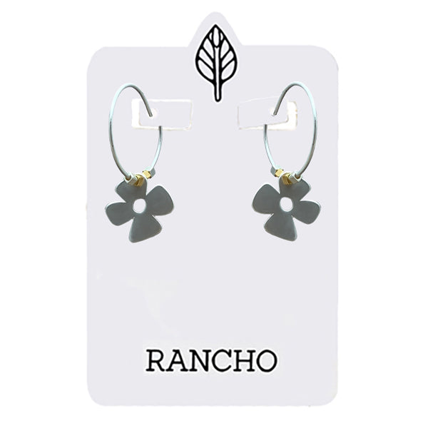 Retro Flower Hoop Earrings