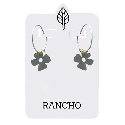 Retro Flower Hoop Earrings