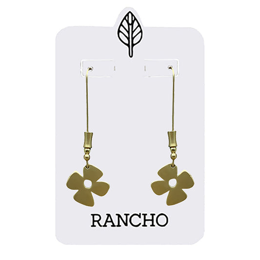 Retro Flower Straight Hook Earrings