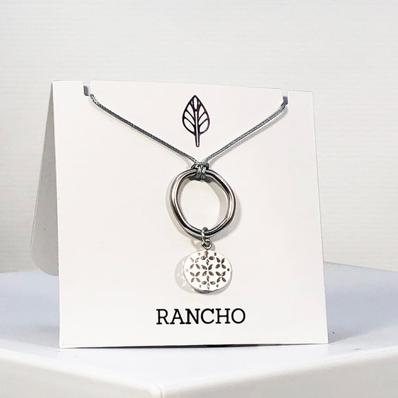 Ring and Oval Charm Necklace