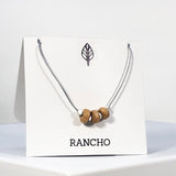 Small Wood Disc Bead with Spacer Bead Necklace