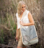 Falling Leaves Linen Shoulder Bag