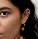 Small Hoop and Oval Pendant Earring